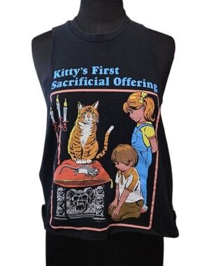 Steven Rhodes Custom Tank L Kitty's First Sacrificial Offering Top - Black